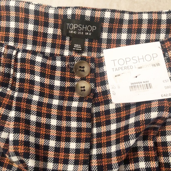 Nordstrom Topshop Hi Rise Tapered Leg Shape Pants - Picture 4 of 7